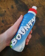 A bottle of Bounty flavored chocolate milk